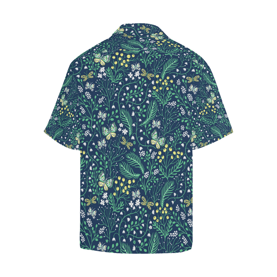 butterfly leaves pattern Men's All Over Print Hawaiian Shirt