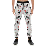 Cool rooster chicken cock floral ornament backgrou Unisex Casual Sweatpants
