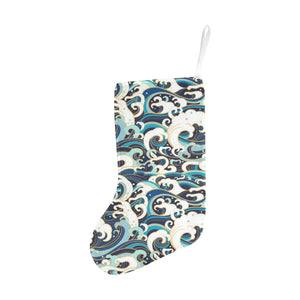 Japanese wave pattern Christmas Stocking