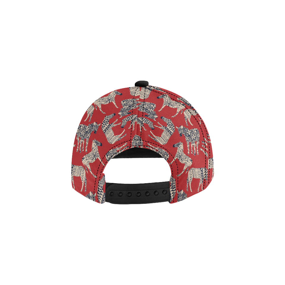 Zebra abstract red background All Over Print Snapback Cap