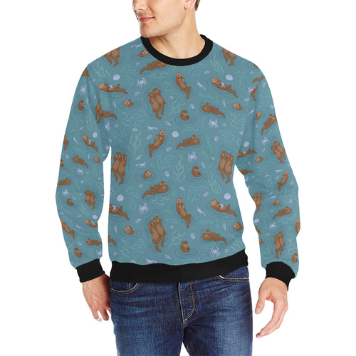 Sea otters pattern Men's Crew Neck Sweatshirt