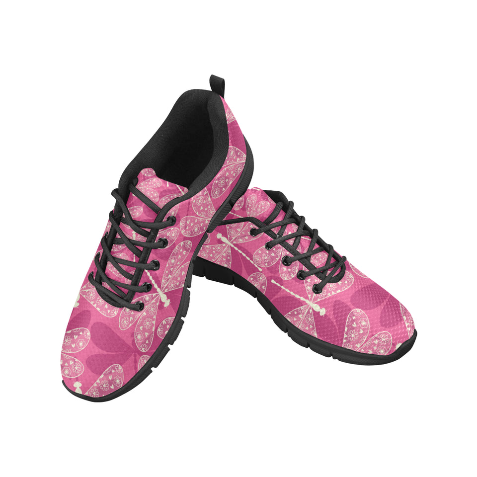 Beautiful dragonfly pink background Men's Sneaker Shoes