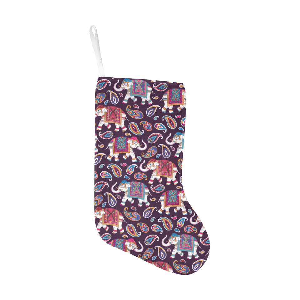 Elephant indian style ornament pattern Christmas Stocking