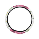 Hand drawn butterfly rose Car Steering Wheel Cover