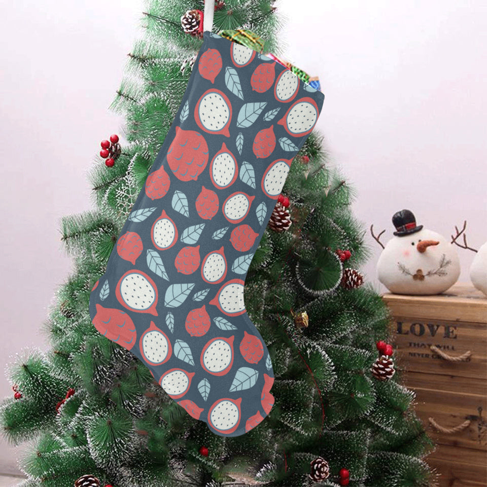 dragon fruits dark blue background Christmas Stocking