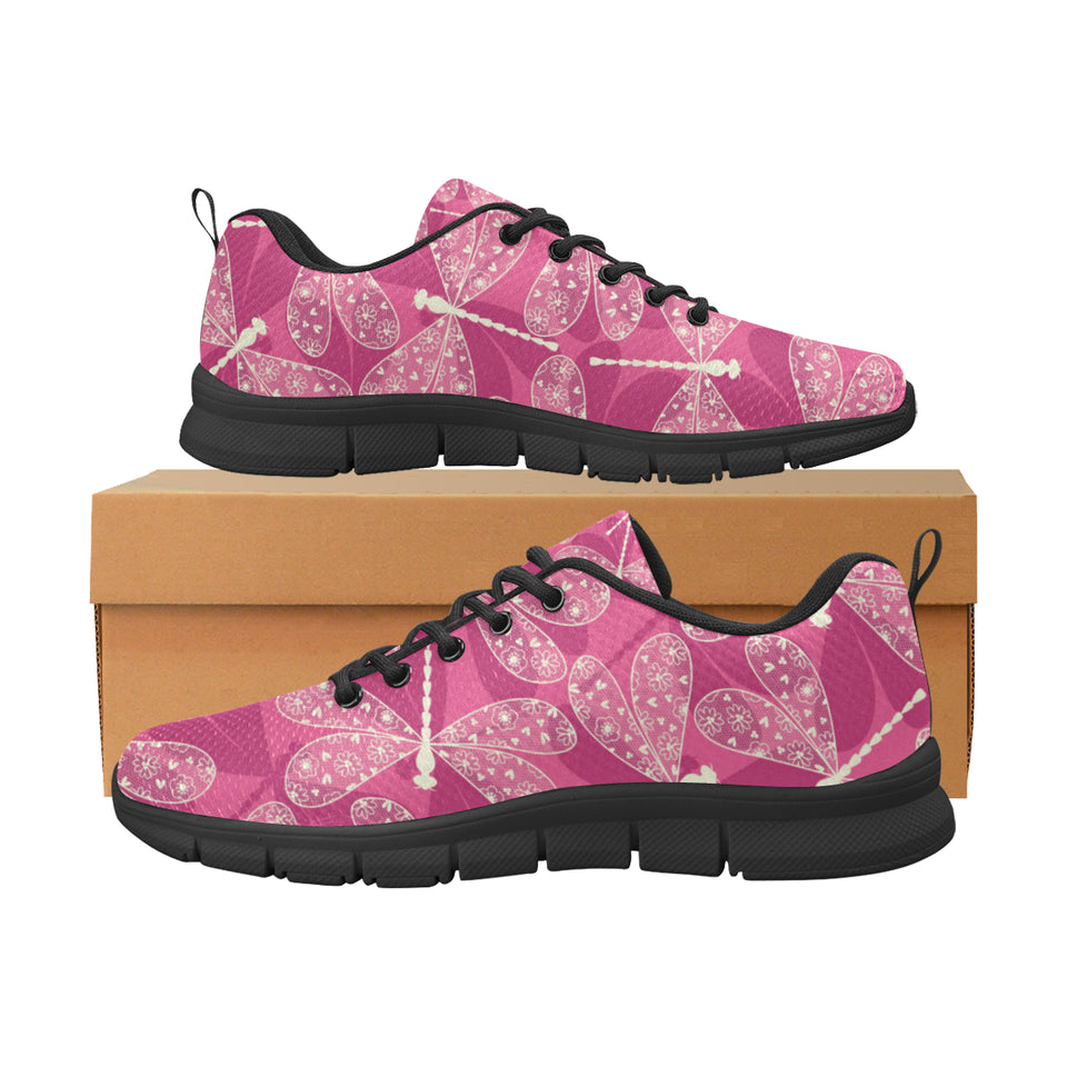 Beautiful dragonfly pink background Men's Sneaker Shoes