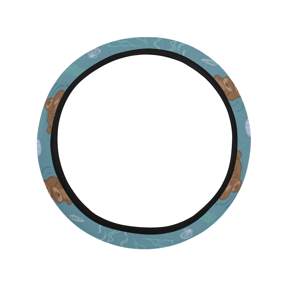 Sea otters pattern Car Steering Wheel Cover