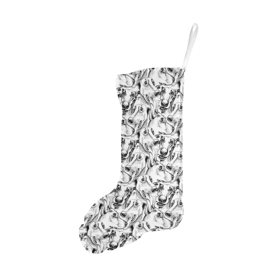 Greyhound Pattern Print Design 01 Christmas Stocking