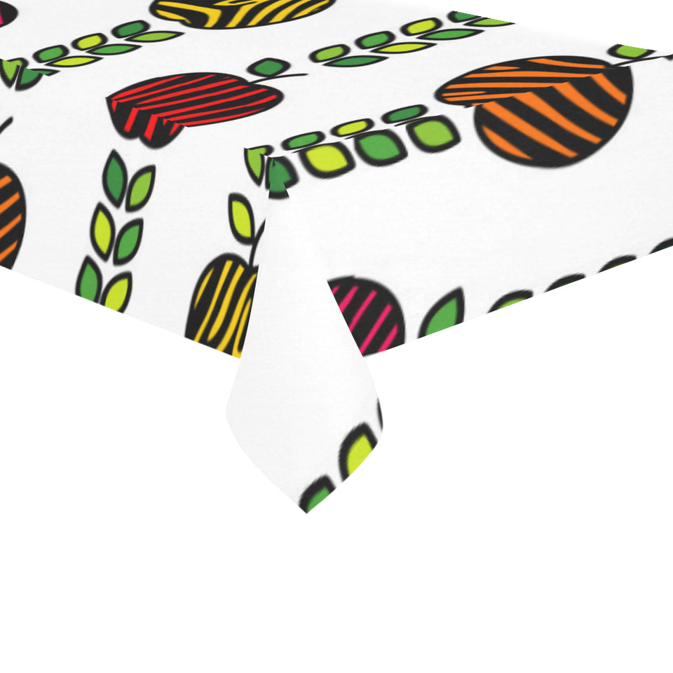 colorful apples leave zebra stripe Tablecloth