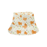 Cute brown pomeranian paw leave bone pattern Unisex Bucket Hat