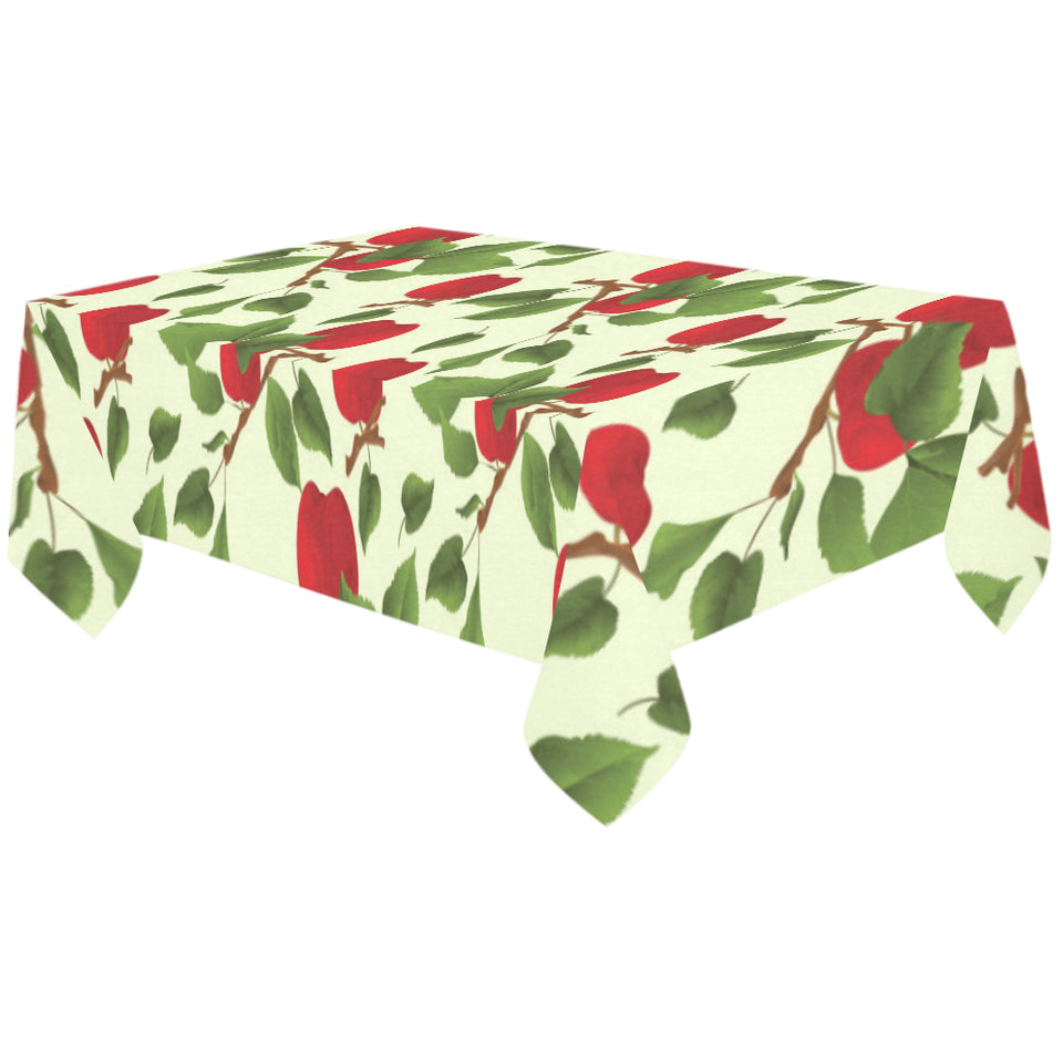 Red apples leaves pattern Tablecloth