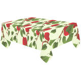 Red apples leaves pattern Tablecloth