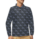 Swordfish Pattern Print Design 03 Men's Long Sleeve Polo Shirt