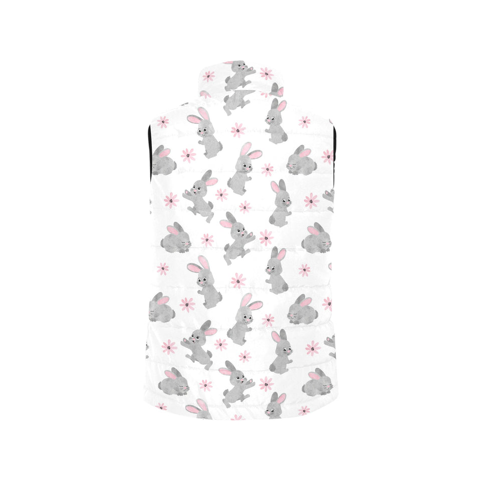 Watercolor cute rabbit pattern Women's Padded Vest