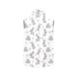 Watercolor cute rabbit pattern Women's Padded Vest