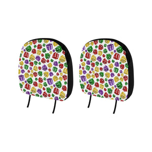 Dice Pattern Print Design 03 Car Headrest Cover