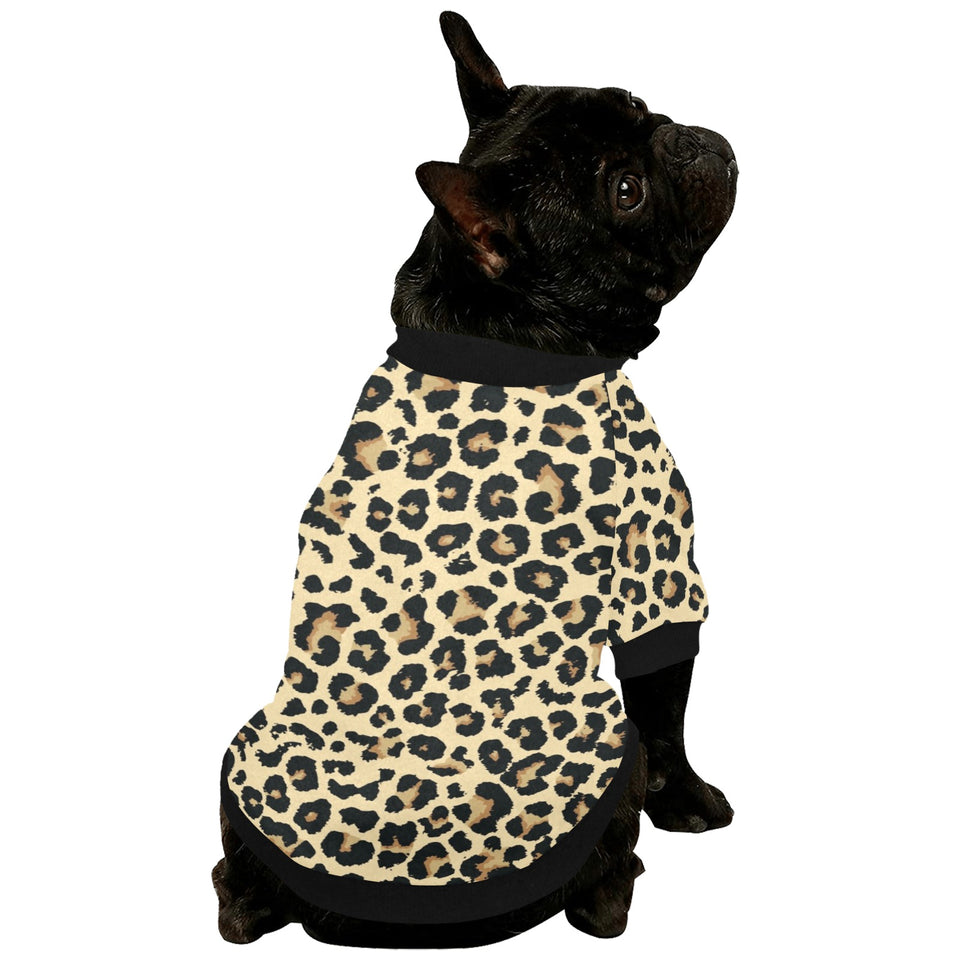 Leopard print design pattern All Over Print Pet Dog Round Neck Fuzzy Shirt