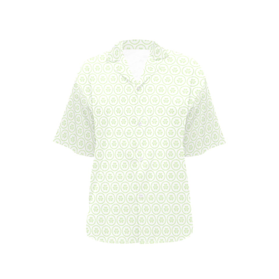 Cucumber pattern background Women's All Over Print Hawaiian Shirt
