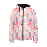 Octopus winter hat garland Fish candy Seaweed Cora Men's Padded Hooded Jacket