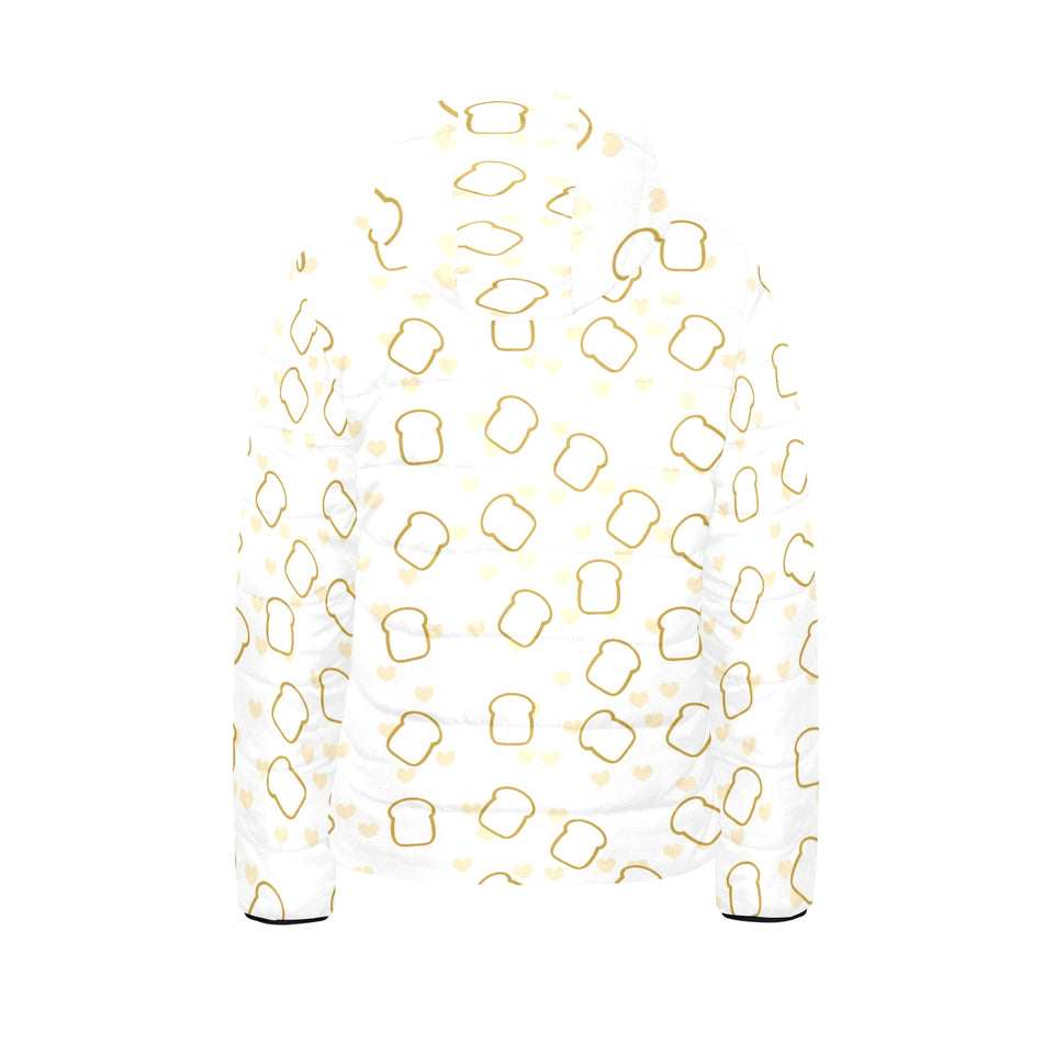 Bread Toast Pattern Print Design 01 Kids' Boys' Girls' Padded Hooded Jacket
