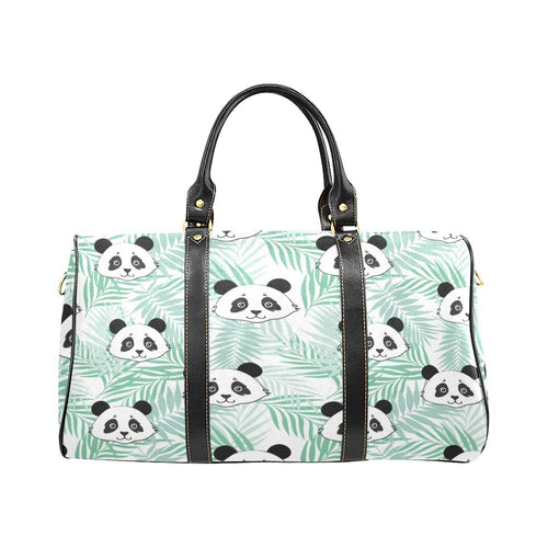 Panda pattern tropical leaves background Travel Bag
