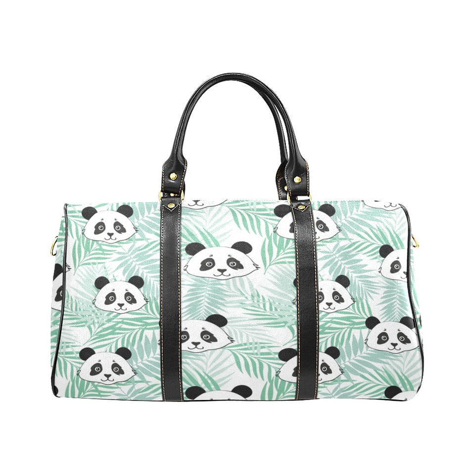 Panda pattern tropical leaves background Travel Bag