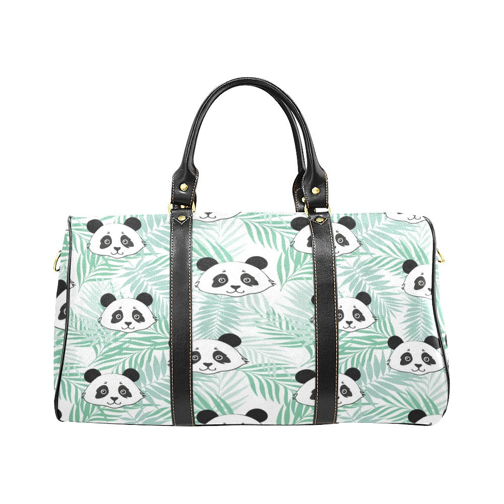 Panda pattern tropical leaves background Travel Bag