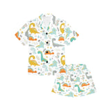 Cute funny kids dinosaurs pattern Kids' Boys' Girls' V-Neck Short Pajama Set