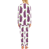 Eggplant Pattern Print Design 01 Women's All Over Print Pajama Set