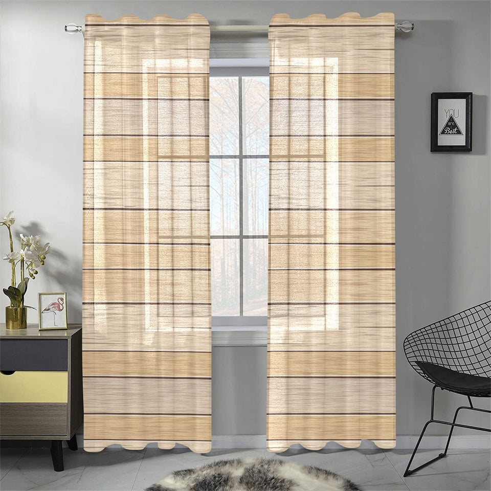 Wood Printed Pattern Print Design 01 Gauze Curtain
