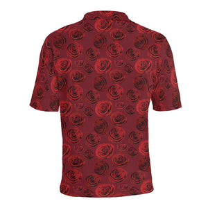 Rose Pattern Print Design 03 Men's All Over Print Polo Shirt