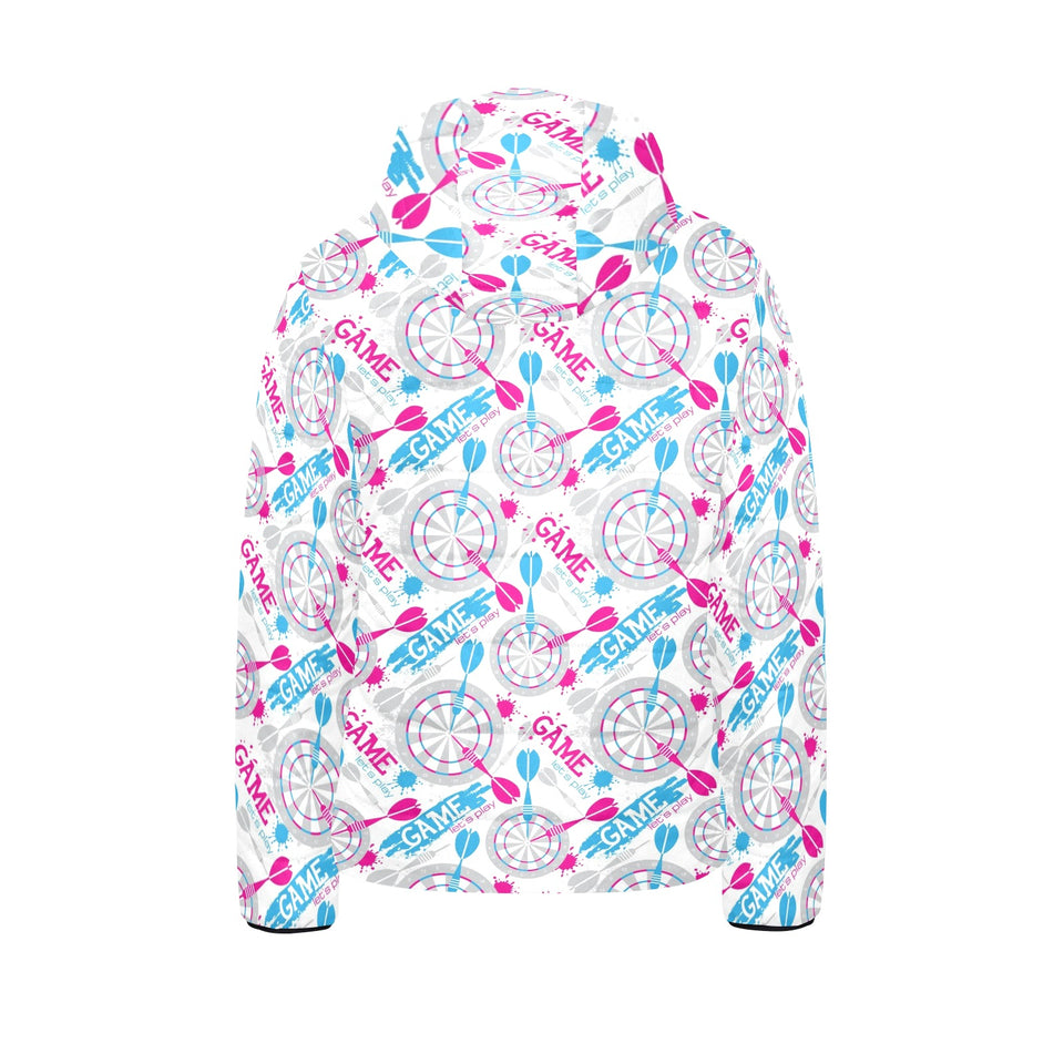 Darts Pattern Print Design 01 Kids' Boys' Girls' Padded Hooded Jacket