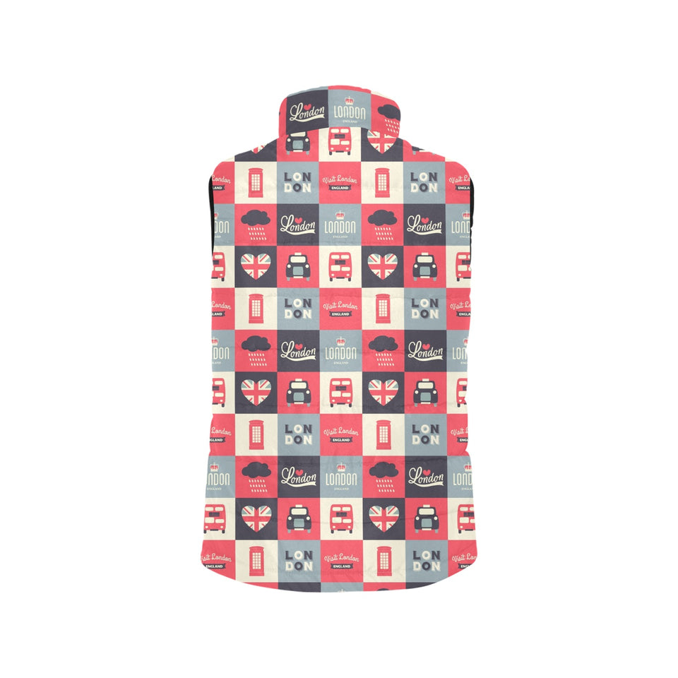 British Pattern Print Design 05 Men's Padded Vest