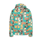 Camera Pattern Print Design 03 Kids' Boys' Girls' Padded Hooded Jacket