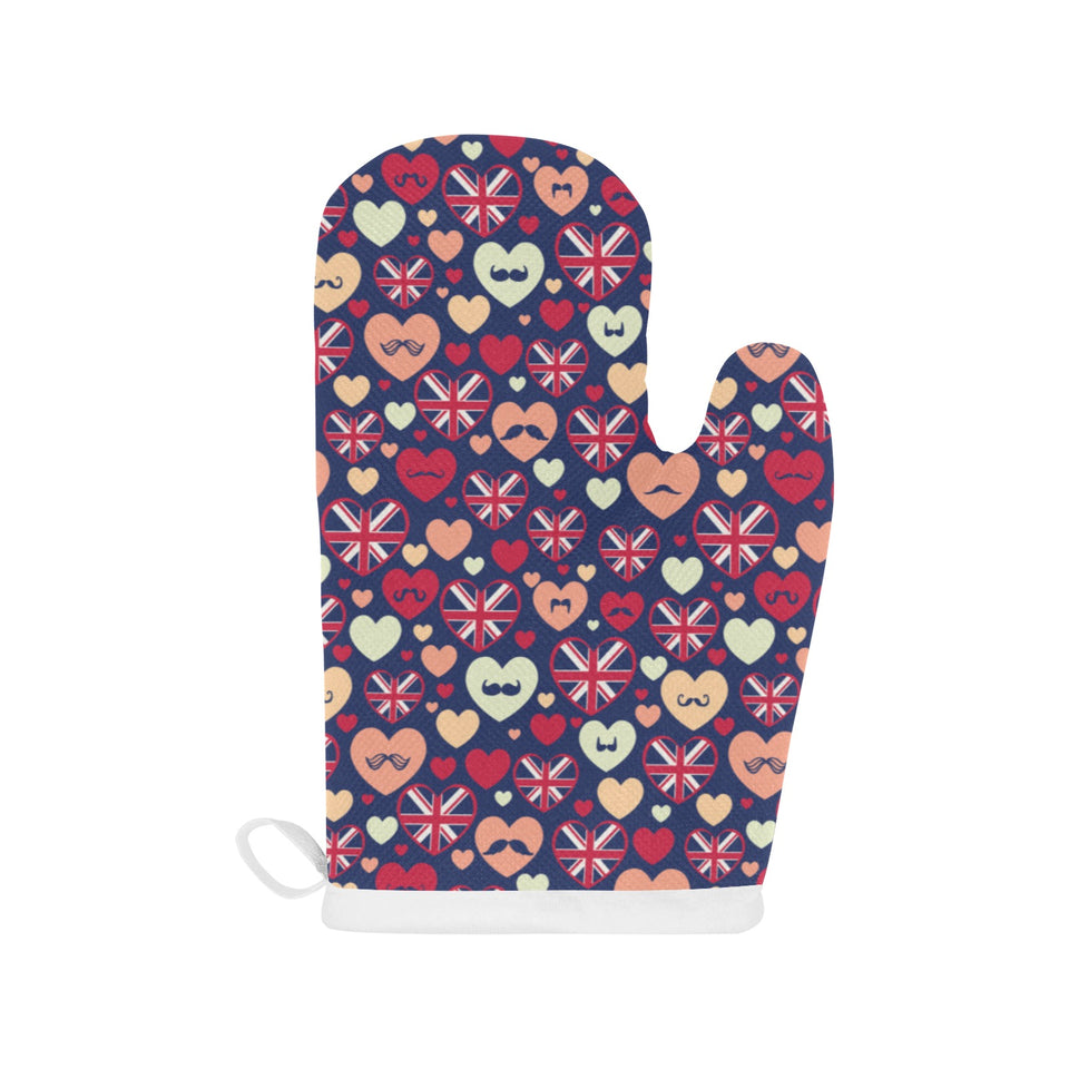 British Pattern Print Design 02 Heat Resistant Oven Mitts