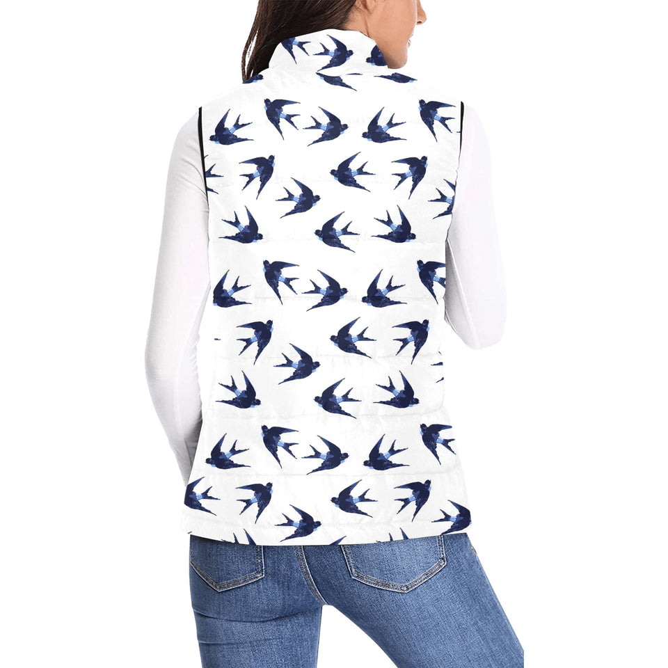 Swallow Pattern Print Design 03 Women's Padded Vest