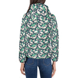 Pelican Pattern Print Design 03 Women's Padded Hooded Jacket