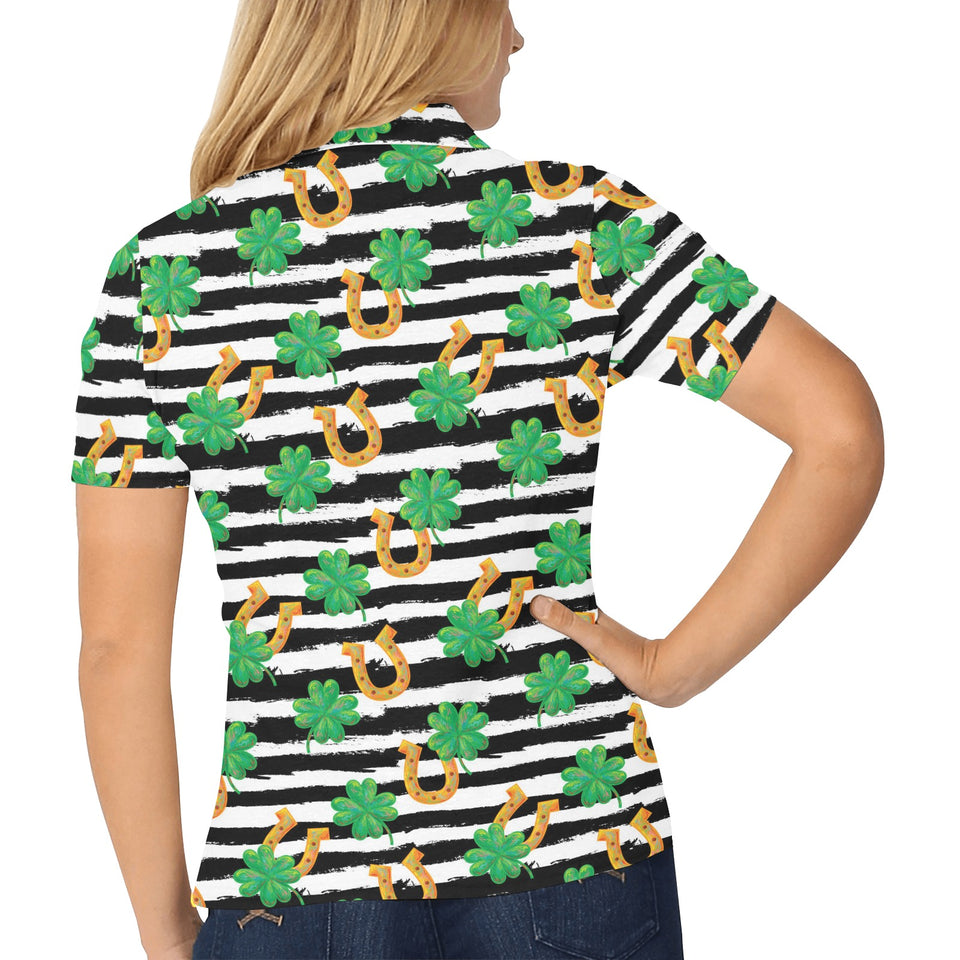 Horseshoes Pattern Print Design 01 Women's All Over Print Polo Shirt