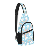 Cute rainbow clound star pattern blue background All Over Print Chest Bag