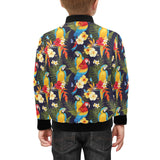 Colorful parrot flower pattern Kids' Boys' Girls' Bomber Jacket