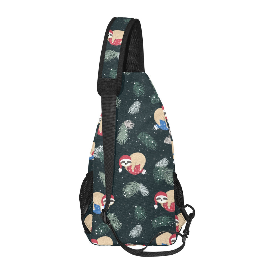 Cute sloths sleeping christmas ball santa hat patt All Over Print Chest Bag