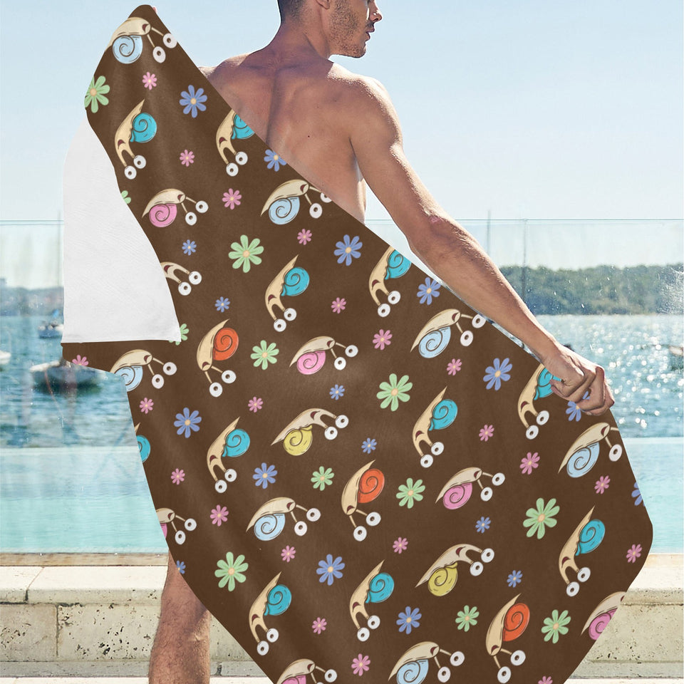 Snail Pattern Print Design 03 Beach Towel