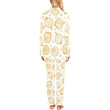 hand drawn onion pattern Women's Long Pajama Set