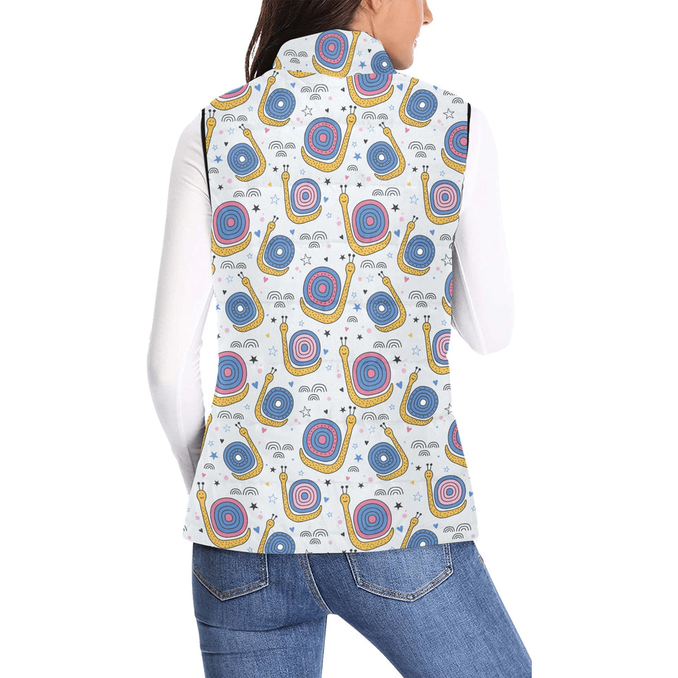 Snail Pattern Print Design 05 Women's Padded Vest