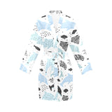 Cute dolphins Childish Style pattern Women's Long Sleeve Belted Night Robe