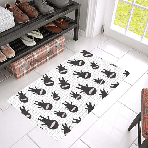 Ninja pattern plaid background Doormat