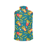 French fries red paper box pattern Women's Padded Vest