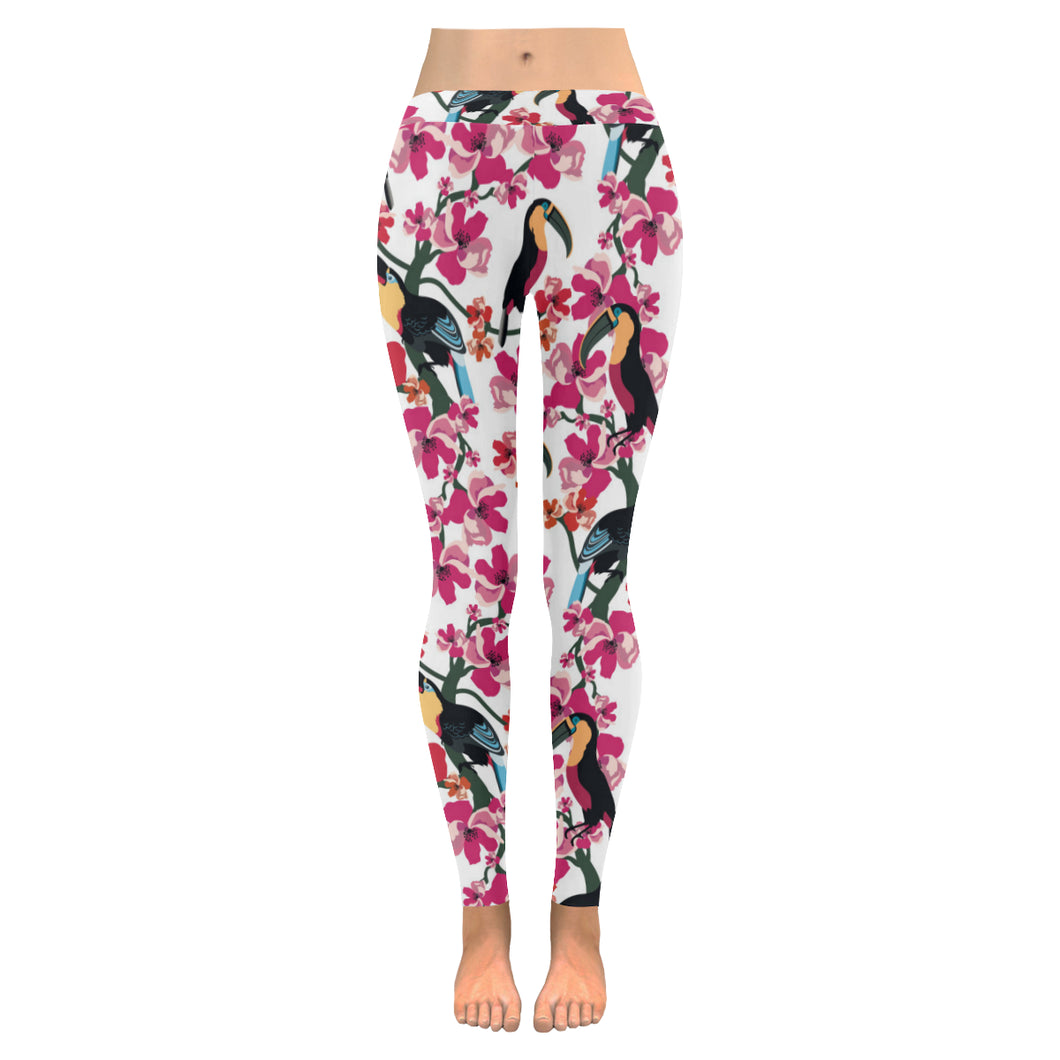 Toucan flower design pattern Women's Legging Fulfilled In US