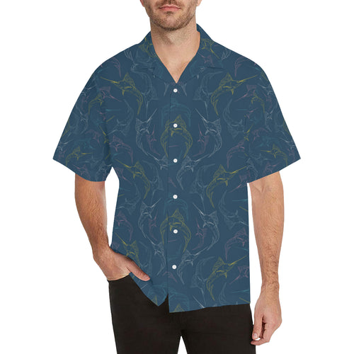 Swordfish Pattern Print Design 02 Men's All Over Print Hawaiian Shirt (Model T58)