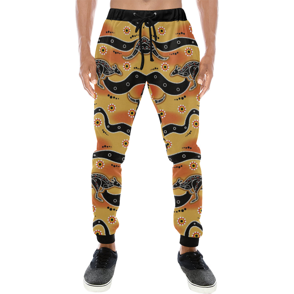 Kangaroo Australian aboriginal art pattern Unisex Casual Sweatpants